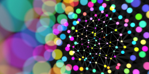 Naklejka premium Abstract digital background with computer generated lights and shapes