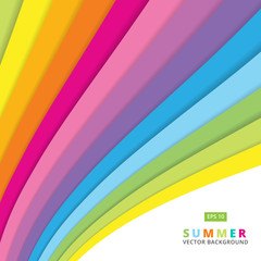 Naklejka premium Summer colorful striped curve line pattern vector