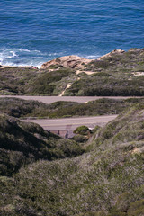 Fototapeta na wymiar Hills and roads in Point Loma San Diego