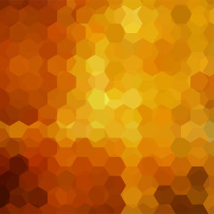 Abstract background consisting of orange, yellow hexagons. Geometric design for business presentations or web template banner flyer. Vector illustration
