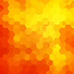 Abstract background consisting of yellow, red, orange hexagons. Geometric design for business presentations or web template banner flyer. Vector illustration