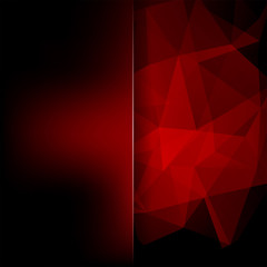 Fototapeta premium Abstract geometric style red background. Blur background with glass. Vector illustration