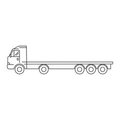 Line art transport icon, vector illustration - truck, waggon