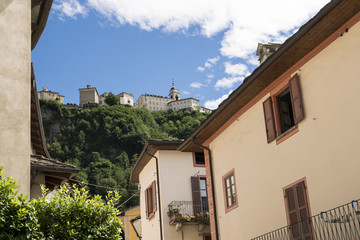 Fototapeta premium Sacred mountain of Varallo Sesia seen from below