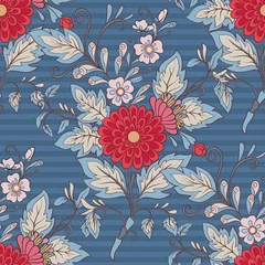 Gardinen Floral seamless pattern, background with vintage style flowers © Elen  Lane
