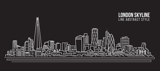 Cityscape Building Line art Vector Illustration design - London skyline © ananaline