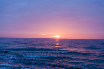 Obrazy na Szkle  Zachód słońca nad morzem
