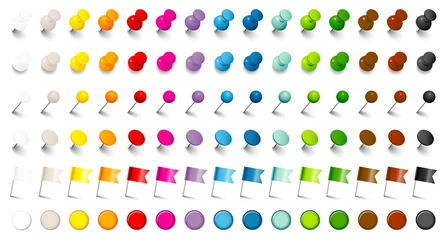 6 Different Pins, Needles, Flags & Magnets 15 Colors Set © Jan Engel