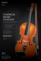 Fototapeta na wymiar The Classical Music Concept Violin Vector Illustration