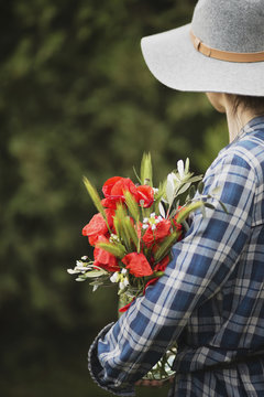 Woman holding flowers