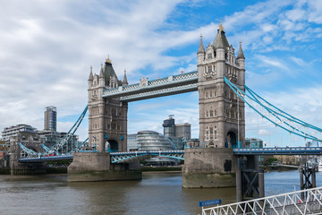 Tower Bridge crossing the River Thames become a symbol of London
