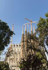 Nativity facade of La Sagrada Familia - the impressive cathedral designed by Gaudi, Barcelona, Spain