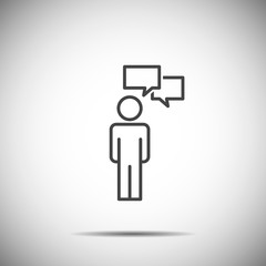 People Icons Bubble Text box On The Head   Vector