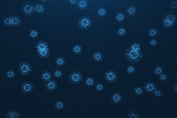 Naklejka premium 3d rendering viruses in infected organism, viral disease epidemic, virus abstract background