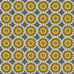 Modern vector abstract seamless geometric pattern with stylized flowers  in retro scandinavian style.
