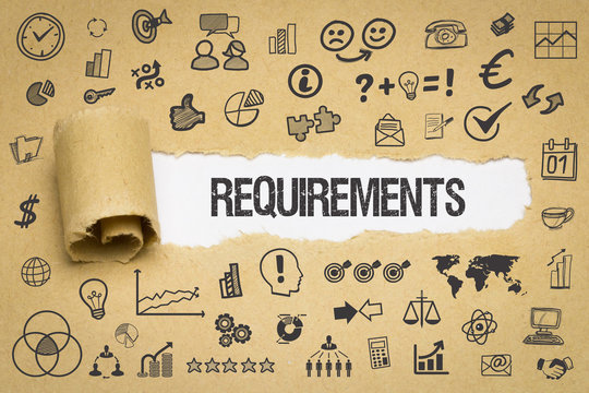 Requirements / Papier mit Symbole