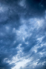 Obraz premium Beautiful clouds at sunset after rain as background .