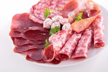 assortment of meat and salami
