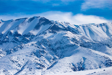 Snowy mountains of Tien Shan in winter