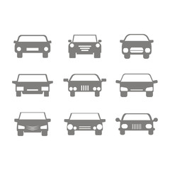 color icons set with cars  for your design