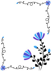 Blue floral decorative card template