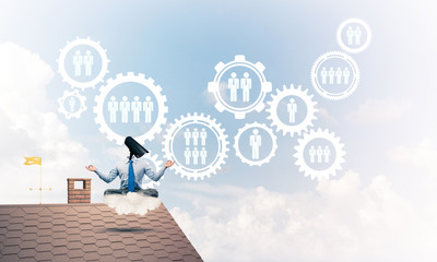 Concept of security and privacy protection with camera headed ma