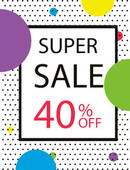 Banner, flyer for printing. A bright summer sale for advertising. A web page in the style of a minimalist memphis. Flat design vector illustration.