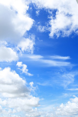 沖縄上空の青空と雲