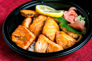 japanese food Mix Sashimi Chirashi Rice Bowl