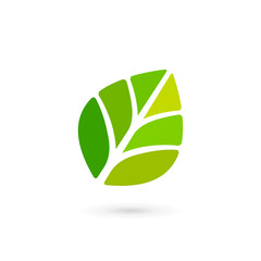 Eco leaves logo icon design template elements