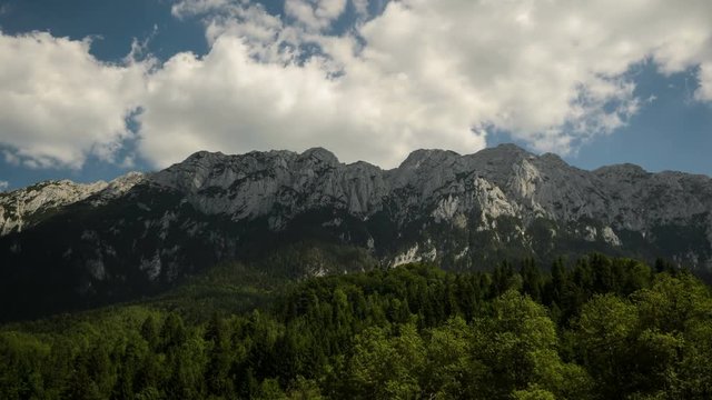 4 k timelapse of the wild Piatra Craiului Mountains. This ridge is one of the most beautiful sites in the Carpathians, Romania.