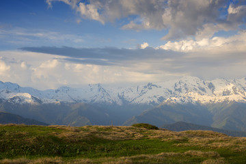 Amazing view in the mountains after storm