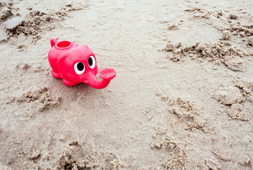 Plastic toy for play with sand at the beach