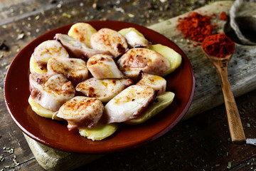 pulpo a la gallega, a spanish recipe of octopus