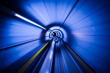 Blurred Motion Of Train in Tunnel
