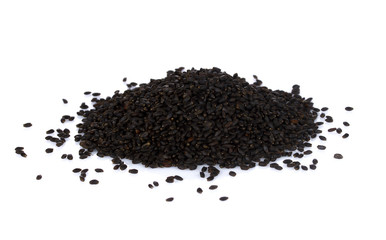 basil seeds isolate on white background