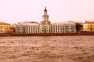 Naklejka premium Architecture of Saint-Petersburg, Russia. Kunstcamera museum.