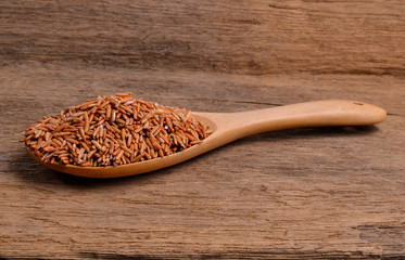 rice red  on wooden