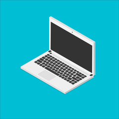 Vector image of the Isometric icon of a Laptop