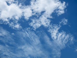 motion cloud in clear blue sky
