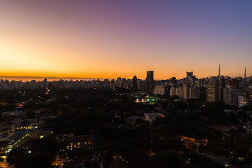 Naklejka premium Dusk Sky in Sao Paulo City, Brazil