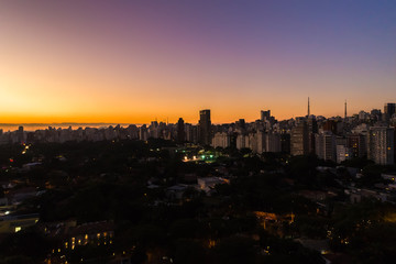 Dusk Sky in Sao Paulo City, Brazil