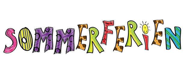 Kinderzeichnung Zeichnung Sommerferien Vektor