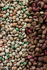 Top view of dry pet food