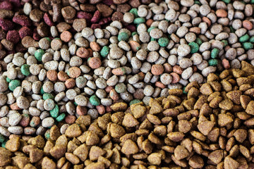 Dry pet food background
