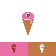 Ice Cream Gelato Location Logo