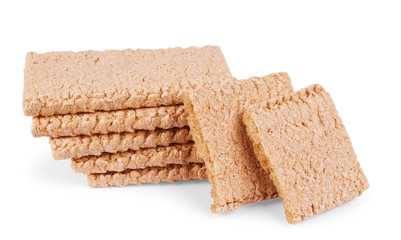 The healthy crispbread isolated on white background.