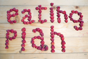 Written Eating plan, with raspberry