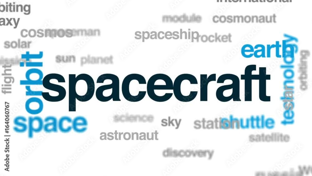 Canvas Prints spacecraft animated word cloud, text design animation.