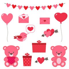Valentine's day set of vector elements